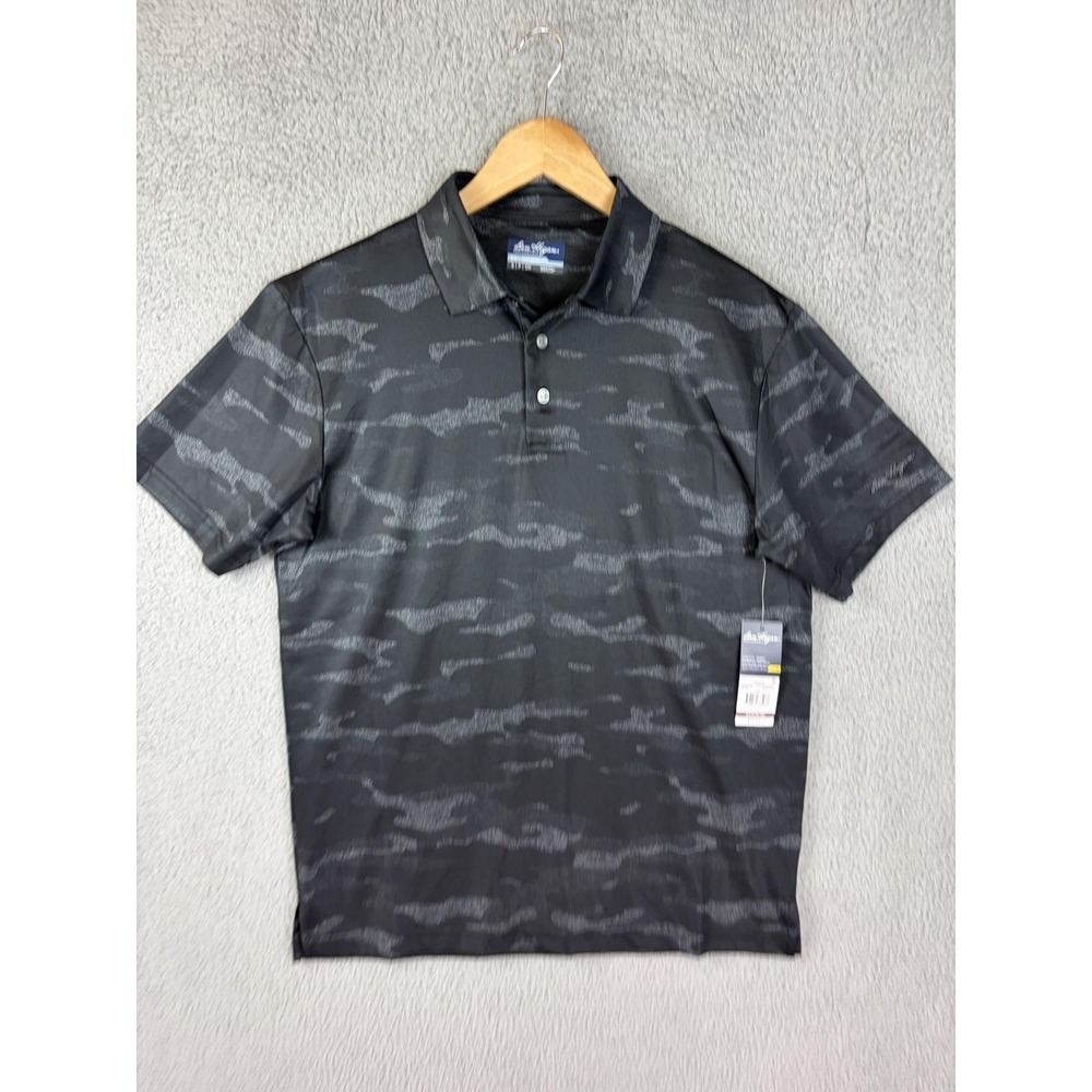 Ben Hogan Polo Shirt Mens Small Black Camo Golf Performance Stretch UPF 15 UV